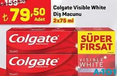 COLGATE VİSİBLE WHİTE DİŞ MACUNU 2X75 ML